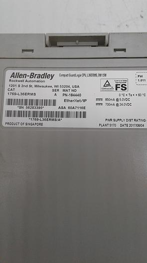 Used Allen-Bradley Compact Guard Logix 1769-L36ERMS Ethernet/IP