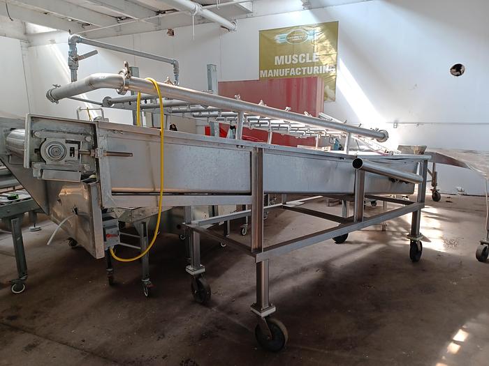 Used Stainless Steel cooling conveyor , wire belting  11 ' long 36" wide 