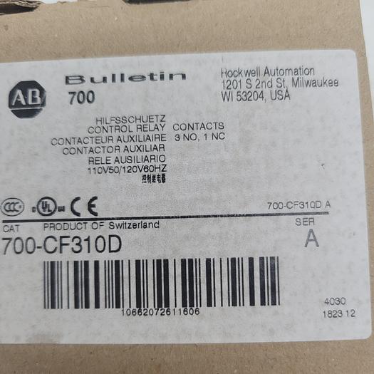 Allen-Bradley Bulletin 700 Control Relay Contacts 700-CF310D