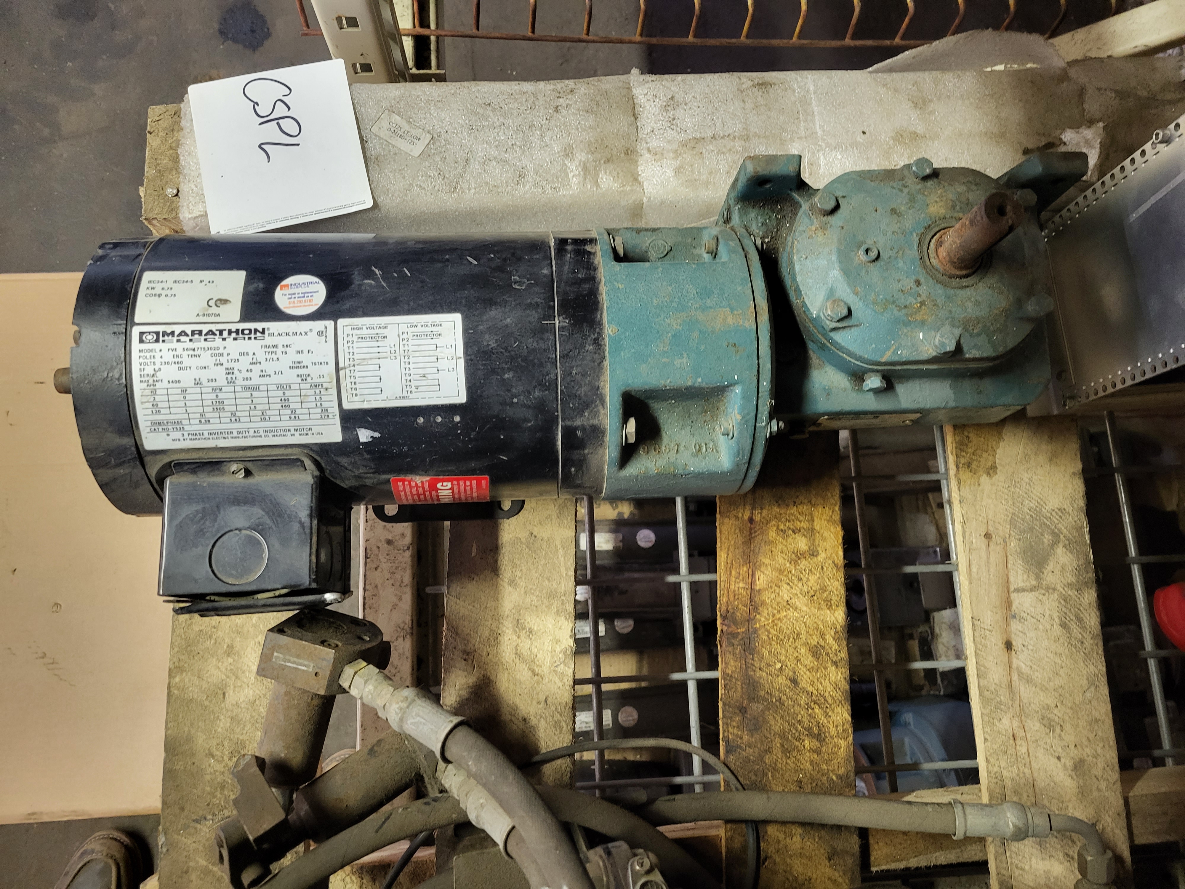 Used Marathon Electric BlackMax FVE 56H17T53020 P w/Gearbox