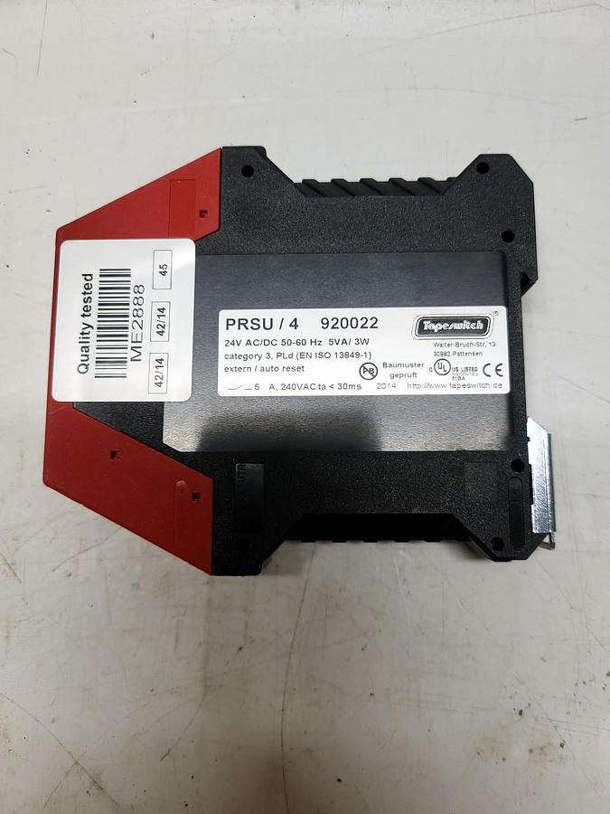 Tapeswitch PRSU/4 920022 nameplate