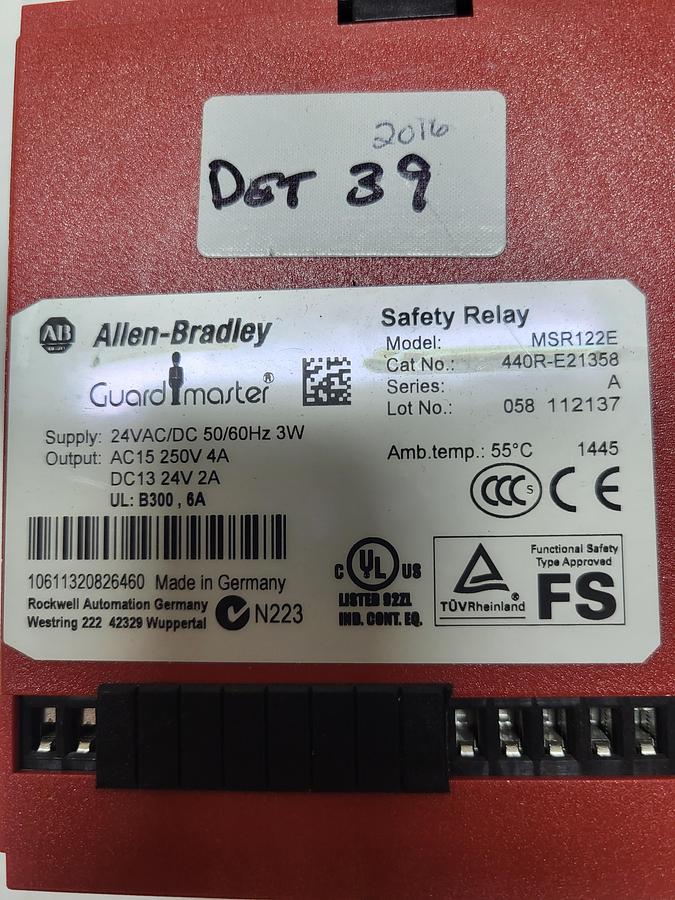Used Allen-Bradley MSR122E Safety Relay