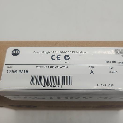 Allen-Bradley Control Logix 16 Pt 12/24V DC D/I Module 1756-IV16 Ser.A 3.003