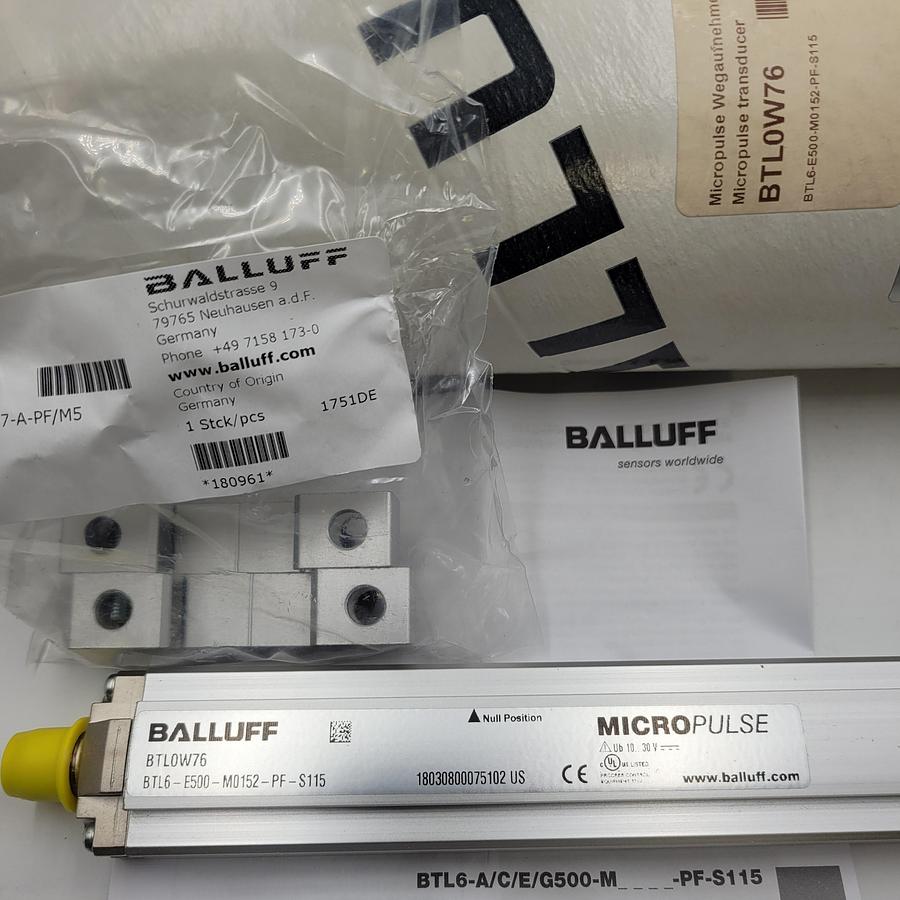 Balluff BTL0W76 / BTL6 - E500 - M0152 - PF - S115 - PF - S115 Micropulse transducer **NEW in container & packing**  18030800075102