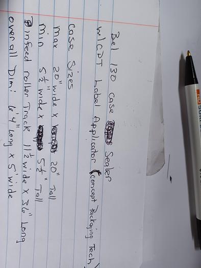 Used Belcor Model 130 Top and bottom case sealer taper with labeler