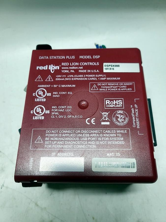 Red Lion Controls DSP nameplate