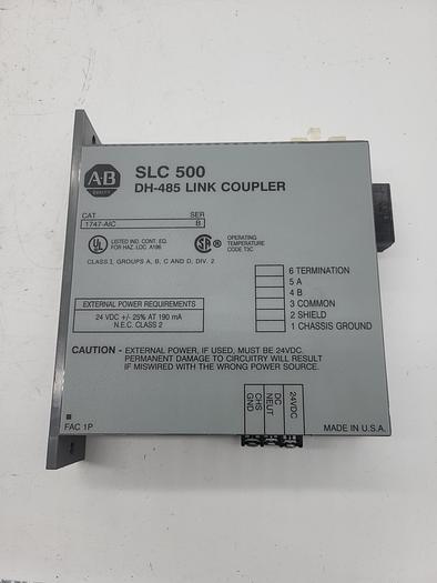 Used Allen-Bradley SLC 500 DH-485 Link Coupler 1747-AIC Ser.B