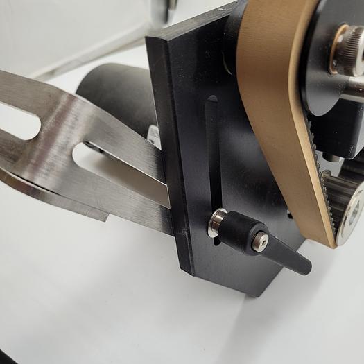 BODINE 1/4 HP 42A5BEPM-FX2 MOTOR DRIVING BELT CONVEYOR ASSEMBLY w/ NON-MARKING BELTS C-2209-1 / 1055426 ADJUSTABLE MOUNTING TO CONVEYOR