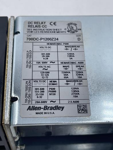 Used Allen-Bradley 700DC-P1200Z24 Ser D