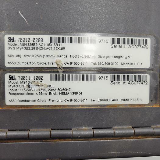 Used STI Mini Safe Flex Safe 4300B-2 Light Curtain Controller MS4328B2-AC1-15X-5R-U