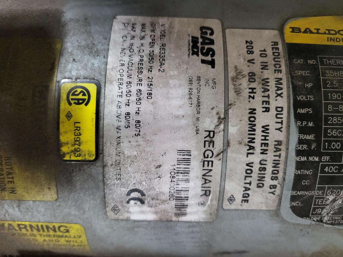 Used Baldor Relianced Thermal Protected 35H875X746 Gast IMX-R6335A-2