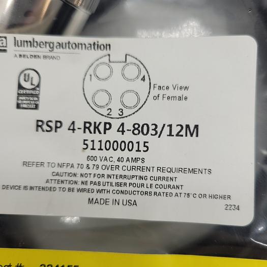 Lumberg Automation RSP 4-RKP 4-803/12M