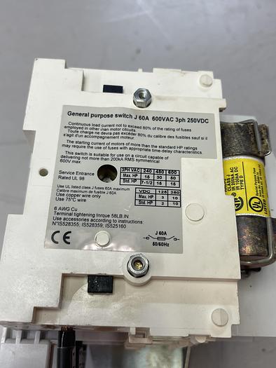 Used Ferraz Shawmut J60A 600 Vac 3PH 250VDC
