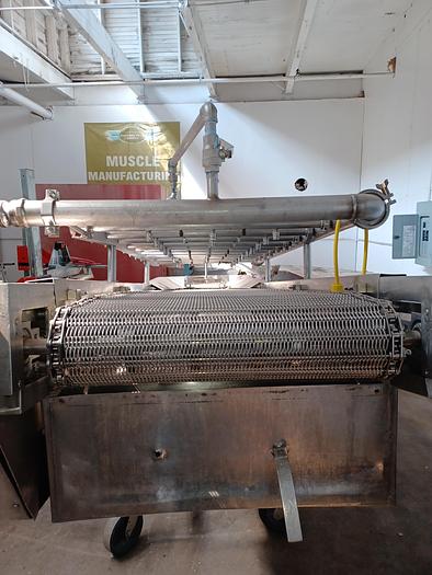 Used Stainless Steel cooling conveyor , wire belting  11 ' long 36" wide 
