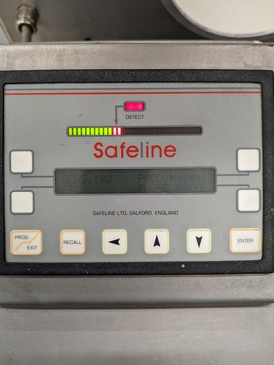 Used Safeline Metal detector 7" gravity feed