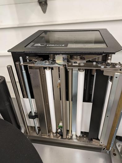 Used label printer, applicator, adjustable stand