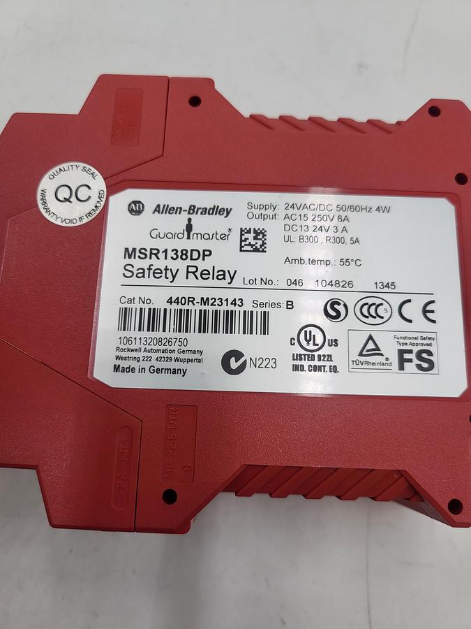 Used Allen Bradley MSR138DP Safety Relay 440R-M23143 SER B