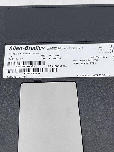 Used Allen-Bradley 1756-L72S Ser B