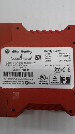 Used Allen-Bradley Guard Master MSR138DP Safety Relay 440R-M23143 B