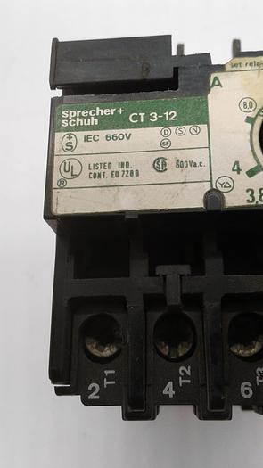Used Sprecher+Schuh CT3-12 Motor Current IEC 660V Contactor