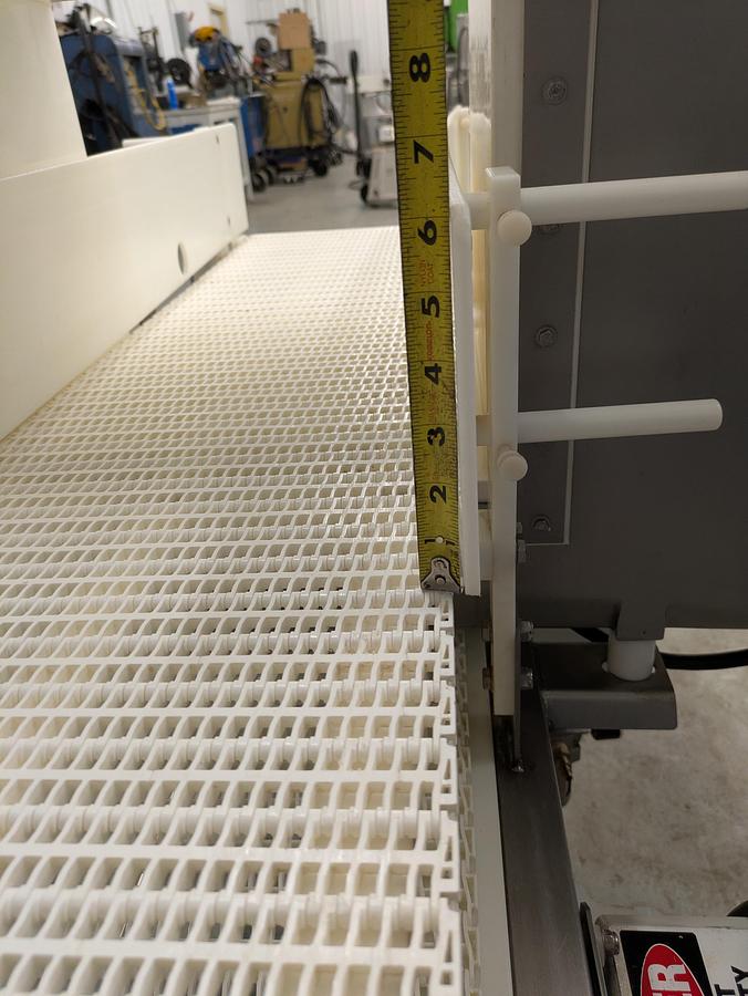 Used Safeline metal detector model SL1500, stainless conveyor, pneumatic reject