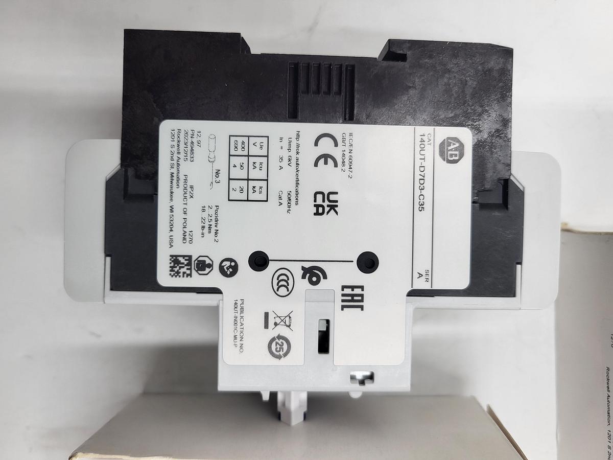 Allen Bradley 140UT-D7D3-B35 ser A Circuit Breaker 3 Poles, D-Frame 35A *NEW IN BOX*