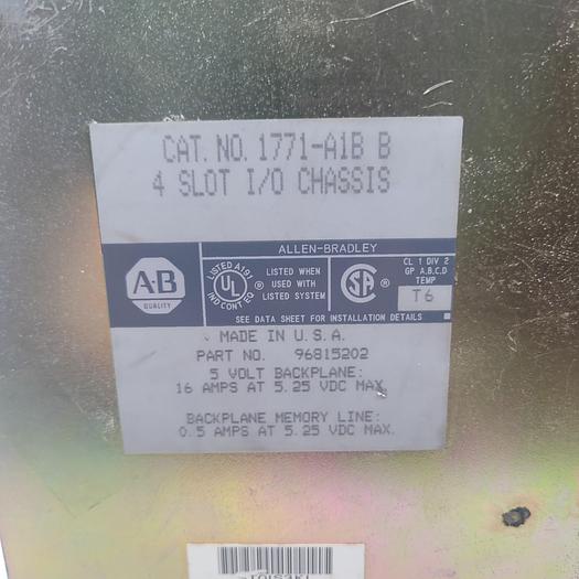 Used Allen-Bradley 4 Slot I/O Chassis 1771-A1B B
