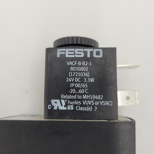 Used Festo Solenoid Valve VUVS-L30-M52-MD-G38-F8 & COIL VACF-B-B2-1