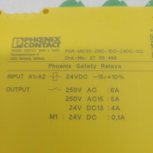 Phoenix Contact 2700486 PSR-MC30-2N0-1DO-24DC-SC Phoenix Safety Relay