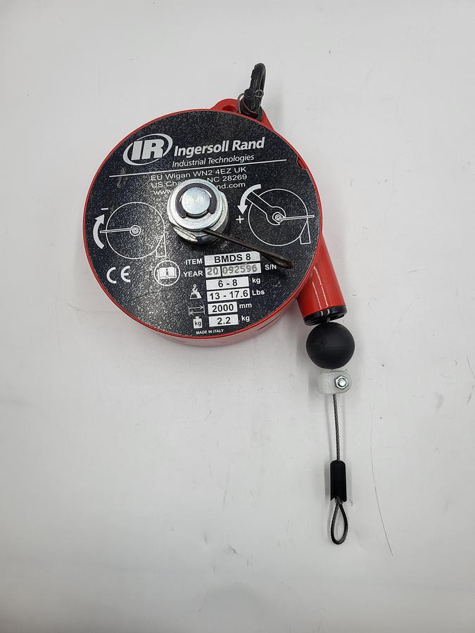 Used Ingersoll Rand BMDS-8 Medium Duty Spring Balancer | 6.5' Lift | 13.2 - 17.6 lbs Load Capacity | Short Cable