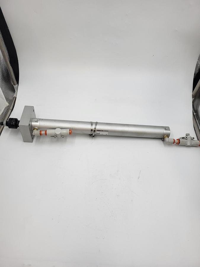 Used SMC CYLINDERS NCDGBA32-1300 Cylinder, 1.25 in. Bore, 3 in. Stroke, Double Acting & 3G1-44C floating joint & mounting plate