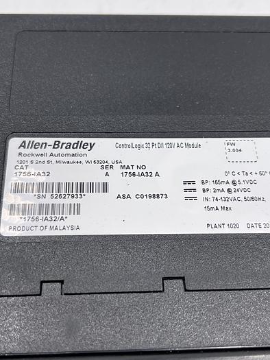 Used Allen-Bradley 1756-IA32 Ser A