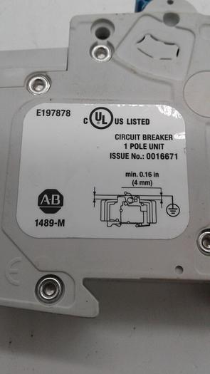 Used Allen-Bradley Current Limiting Circuit Breaker 1489-M1C100 D