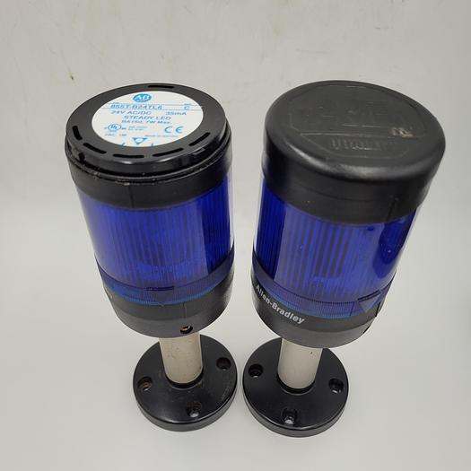 Used AB ALLEN BRADLEY STACK LIGHT WITH PEDESTAL  855T-B24TL6 BLUE LIGHT