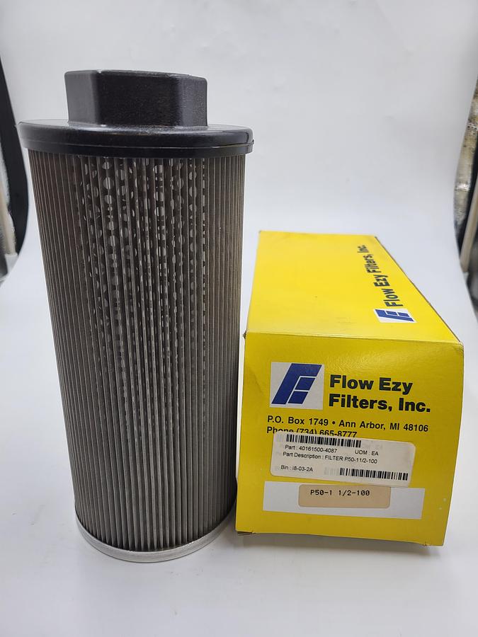 Flow Ezy Filters 40161500-4087 *NEW* P50-1 1/2-100  100 Mesh, 189 LPM, 50 GPM, 4.2" Dia Female Suction Strainer no Bypass 1-1/2 Port NPT, 9.8" Long