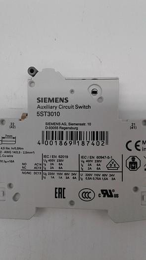Siemens Auxiliary Circuit Switch 5ST3010