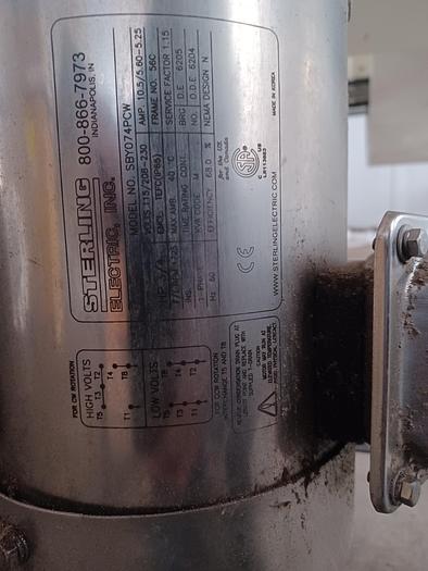 Used Stainless steel conveyor  7' long 24.5" wide 36" tall 120V