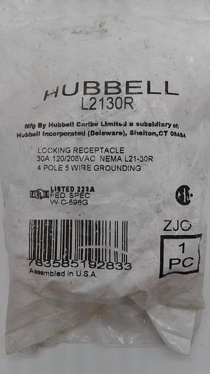 Hubbell L2130R Locking Receptacle 4 Pole 5 Wire Grounding