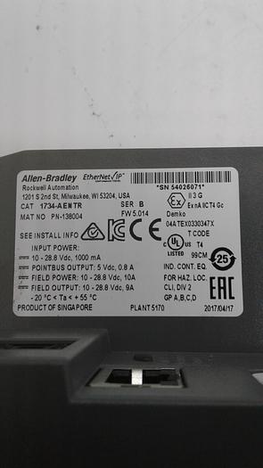 Used Allen-Bradley 1734-AENTR Series B Point 10