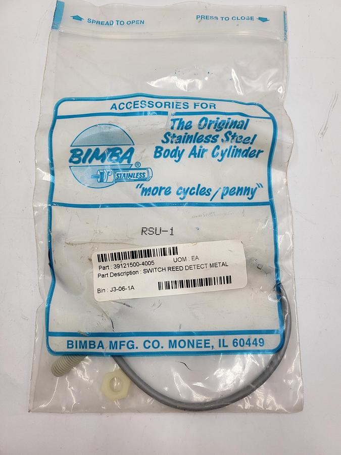 BIMBA 39121500-4005 RSU-1-QCX Reed Sensor, M8 Quick Connect, with 5m cable, prox, PCQ