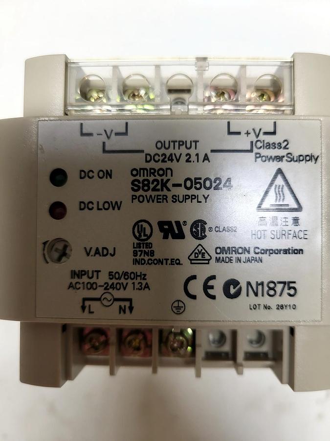 OMRON Corporation S82K-05024 nameplate