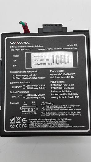 Used WWAV Din Rail Industrial Ethernet Switches WDH-8ET-DC H0DW8E010135