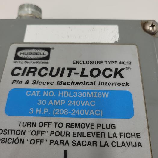 Used HUBBELL HBL330MI6W CIRCUIT LOCK