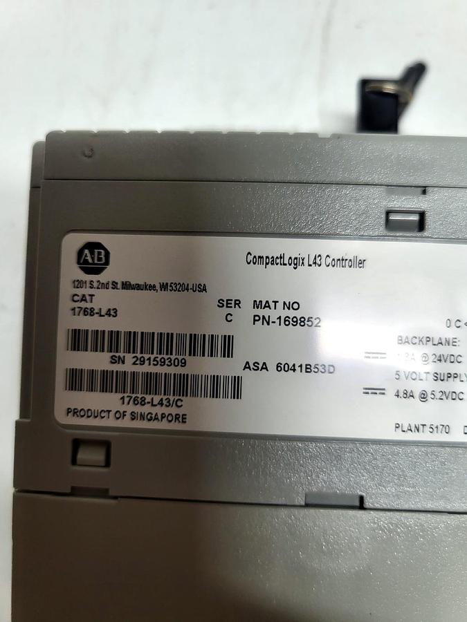 Allen-Bradley 1768-L43 nameplate