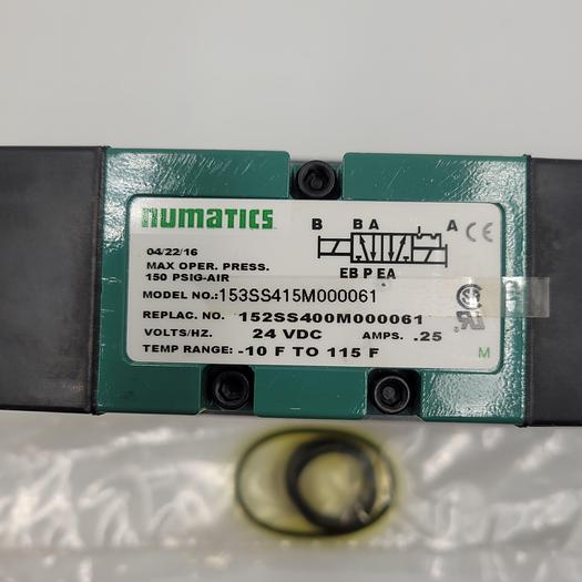 NUMATICS 153SS415M000061 SOLENOID AIR CONTROLLED VALVE - new with seals