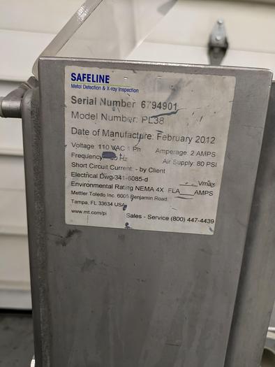 Used Mettler Toledo, Safeline metal detector