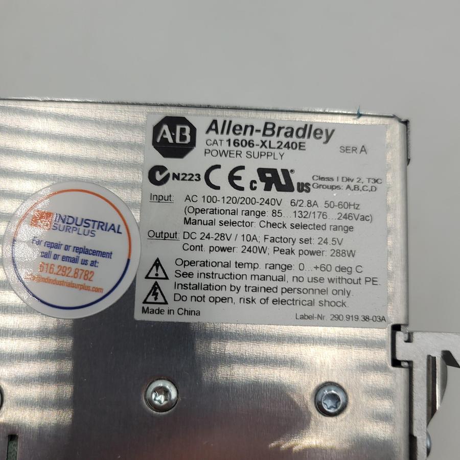 Used ALLEN BRADLEY 1606-XLE POWER SUPPLY 1606-XLE240E ser A