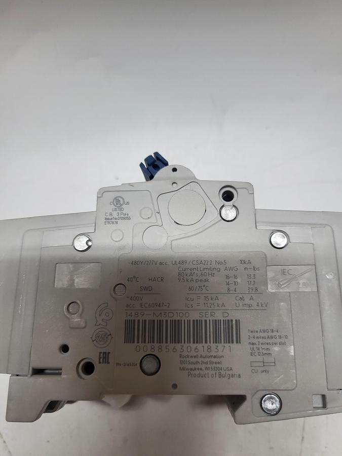 Used Allen-Bradley 1489-M3D100 Ser.D