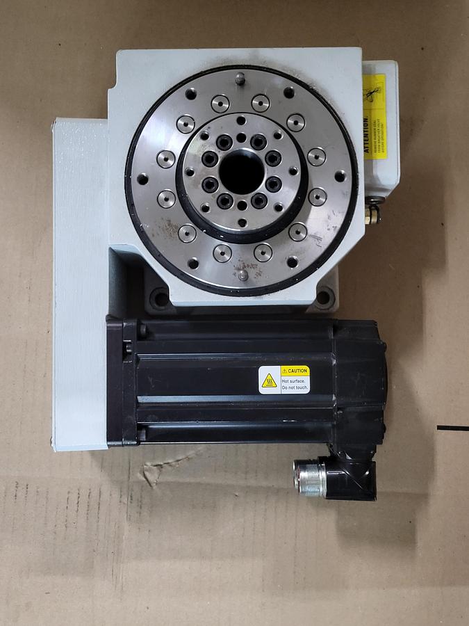 Used Weiss NC0150TB Heavy Duty Rotary Indexing Table & Allen Bradley PN-11319 MPL-B320P-MJ74AA Servo Motor
