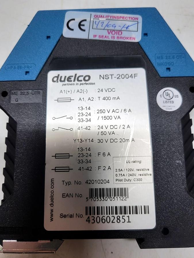 duelco NST-2004F nameplate